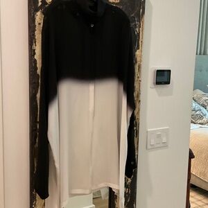 Ann Demeulemeester Black and White Long Sleeve Dress